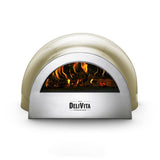 Delivita pizzaoven olijf groen / olive green | Deze pizzaoven is houtgestookt en weegt maar 30kg. De perfecte oven voor buiten in de tuin of binnen in huis.